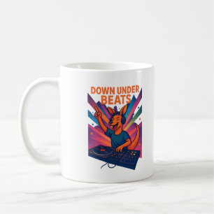 Taza De Café Ilustración Colorida de Música de DJ Canguro