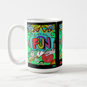 Taza De Café Ilustracion cómico divertido de la fraternidad