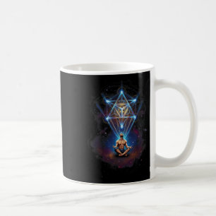 Taza De Café Ilustración cósmica del cubo de Metatrón de medita