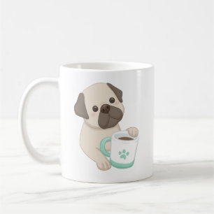 Taza De Café Ilustracion Cute Dog & Mug