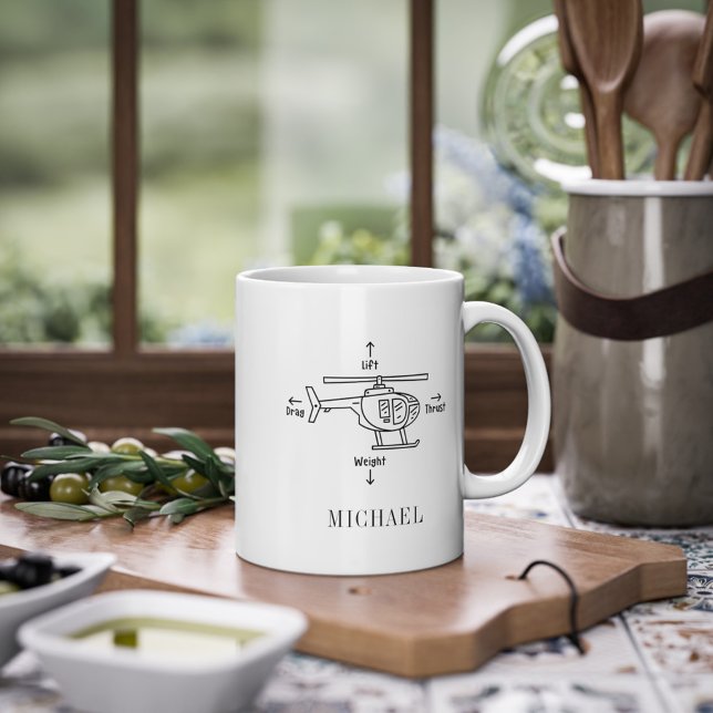 Taza De Café Ilustracion Cute Helicopter Personalizado (Subido por el creador)