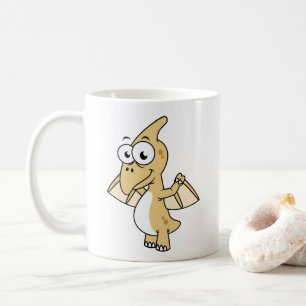 Taza De Café Ilustracion Cuto De Un Pterodáctilo. 2