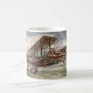 Taza De Café Ilustración de Aeronave de Fantasía Steampunk