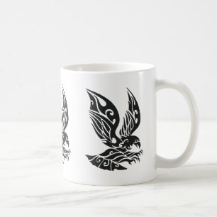 Taza De Café Ilustracion de águila tribal negra