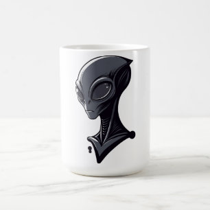 Taza De Café Ilustración de Alien Verde Genial - Personaje Mode