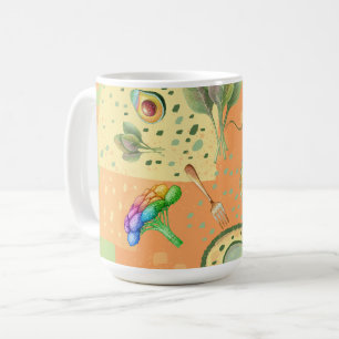 Taza De Café ilustracion de alimentos saludables