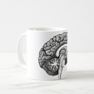 Taza De Café Ilustracion de anatomía médica ventilado cerebro h