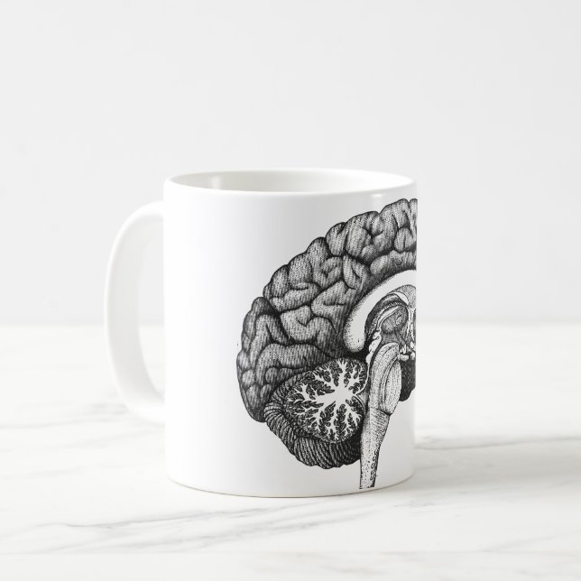 Taza De Café Ilustracion de anatomía médica ventilado cerebro h (Anverso izquierdo)