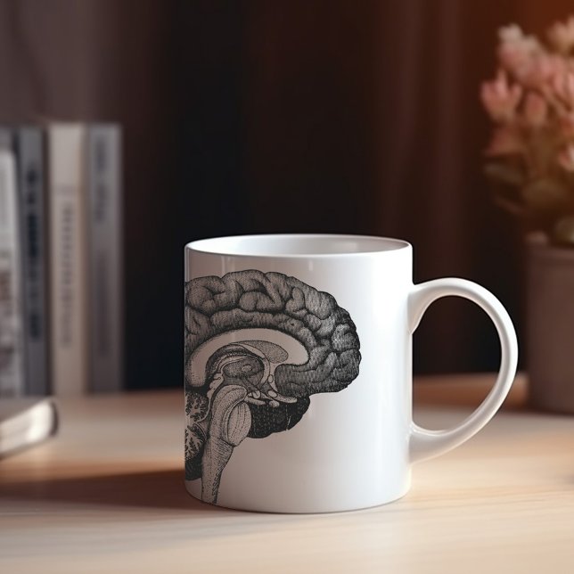 Taza De Café Ilustracion de anatomía médica ventilado cerebro h (Subido por el creador)