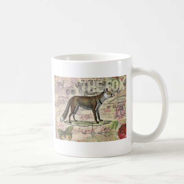 Taza De Café Ilustracion de animales de la vida silvestre Fox (Derecha)