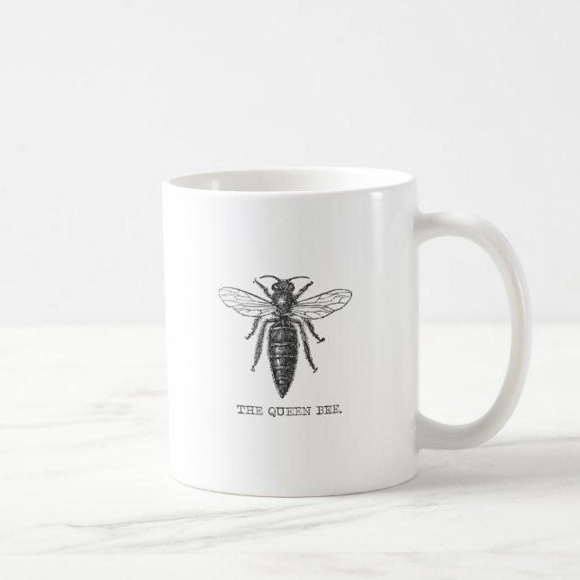 Taza De Café Ilustracion de antigüedades de insectos de Queen B (Derecha)