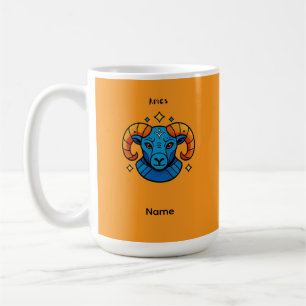 Taza De Café Ilustración de Aries Signo del Zodiaco Pop Art Ret