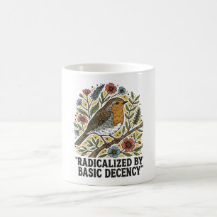Taza De Café Ilustración de ave de arte popular para la justici
