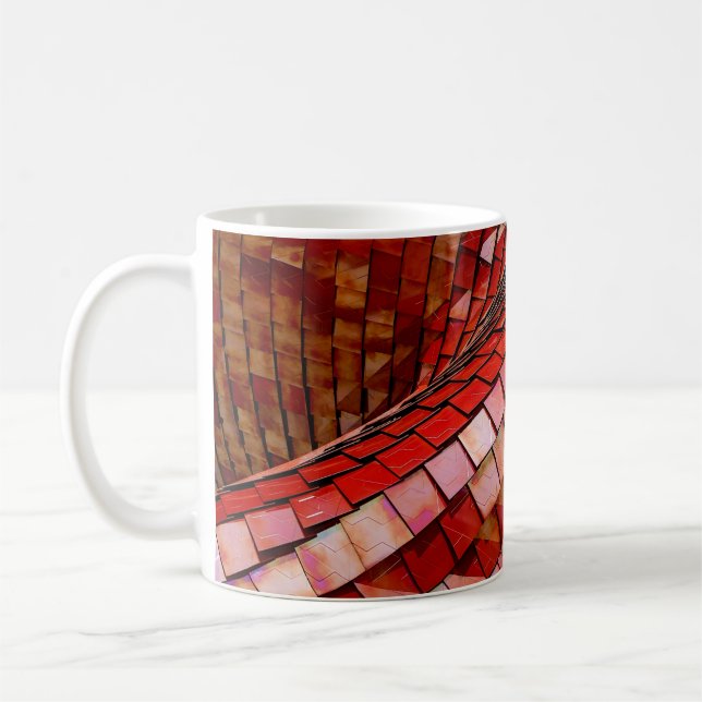 Taza De Café Ilustracion de azulejos rojos (Izquierda)