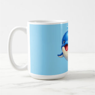 Taza De Café Ilustración de ballena linda con ojos grandes Anim