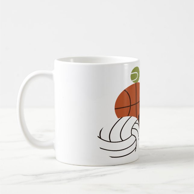 Taza De Café ilustracion de baloncesto deportivo (Izquierda)
