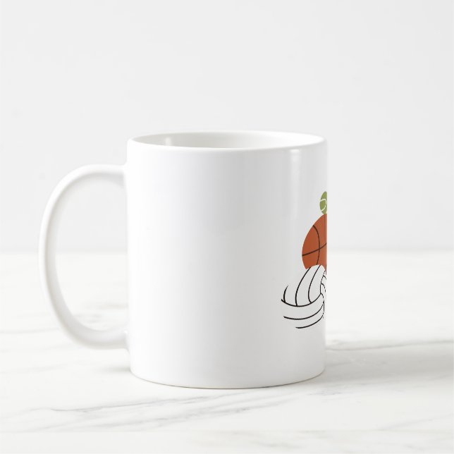 Taza De Café ilustracion de baloncesto deportivo (Izquierda)