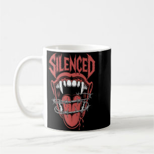 Taza De Café Ilustración de boca de grito silencioso