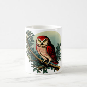 Taza De Café Ilustración de búho de dibujos animados con aspect
