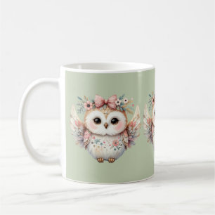 Taza De Café Ilustracion de búho Kawaii Boho