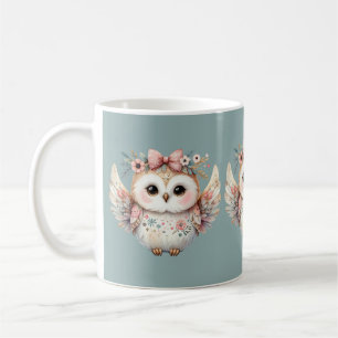 Taza De Café Ilustracion de búho Kawaii Boho