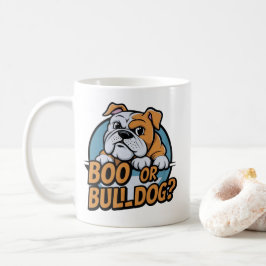 Taza De Café Ilustracion de Bulldog lúdico: ¿Boo o Bulldog? Pop