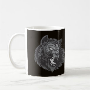 Taza De Café Ilustracion de cabeza del lobo de la mano de Guay