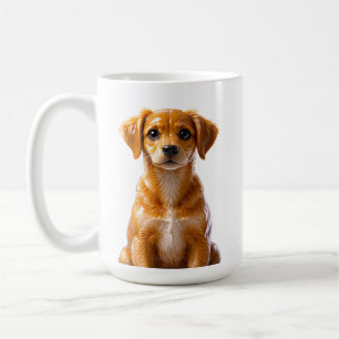 Taza De Café Ilustración de cachorro marrón lindo