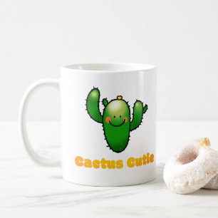 Taza De Café Ilustración de cactus sonriente lindo