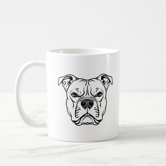 Taza De Café Ilustracion de cara de Bulldog audaz (Izquierda)