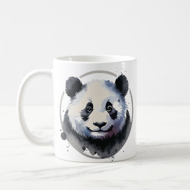 Taza De Café Ilustración de cara de panda adorable (Izquierda)