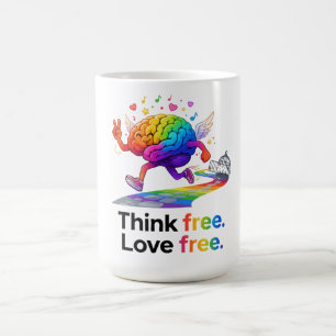Taza De Café Ilustración de cerebro de libertad mental de arcoí