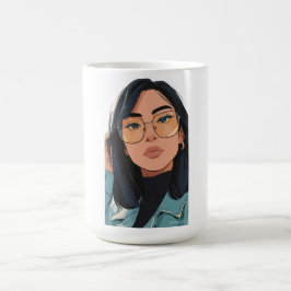 Taza De Café Ilustración de chica elegante | Moda trendy 