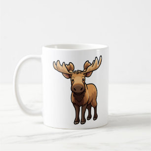 Taza De Café Ilustración de ciervo de dibujos animados