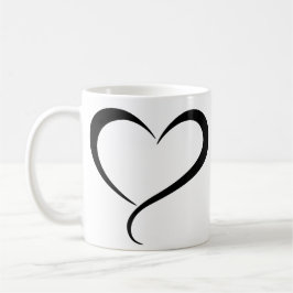 Taza De Café Ilustracion de clipart de corazón negro