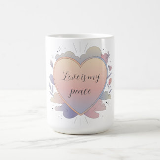 Taza De Café Ilustración de corazón pastel