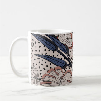 Taza De Café Ilustracion de cosecha tropical botánica