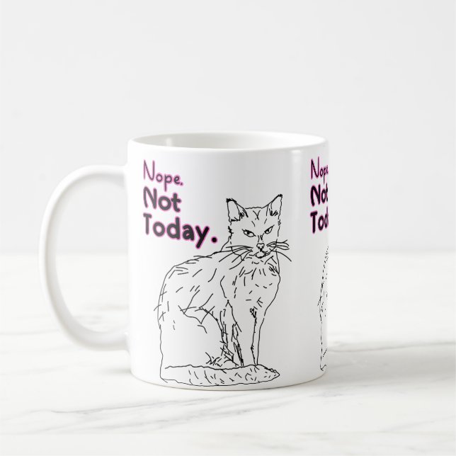 Taza De Café Ilustracion de dibujo de gatos no actual (Izquierda)