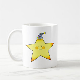 Taza De Café Ilustración de dibujos animados de estrella dormil