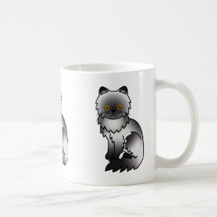 Taza De Café Ilustración de dibujos animados de gato persa ahum