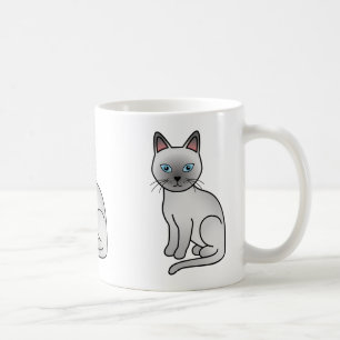Taza De Café Ilustración de dibujos animados de gato Tonkinés d