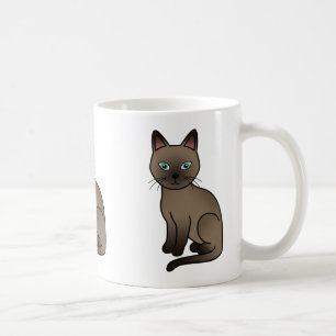 Taza De Café Ilustración de dibujos animados de gato Tonkinés m