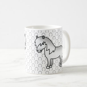 Taza De Café Ilustración de dibujos animados de poni Shetland g