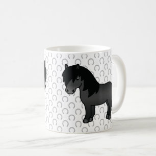 Taza De Café Ilustración de dibujos animados de poni Shetland n
