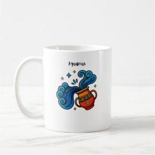 Taza De Café Ilustración de dibujos animados del signo zodiacal