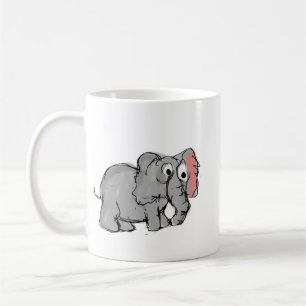 Taza De Café Ilustración de elefante adorable y caprichosa a ma