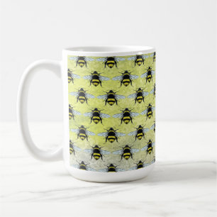 Taza De Café Ilustración de enjambre de abejas bumble de miel