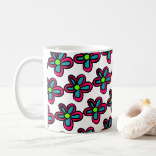 Taza De Café Ilustración de flores