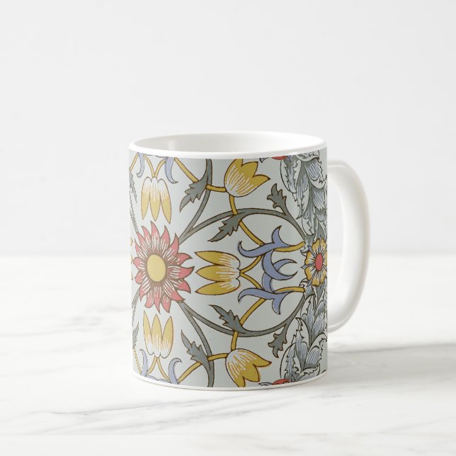Taza De Café Ilustracion de flores de círculo floral William Mo (Anverso derecho)