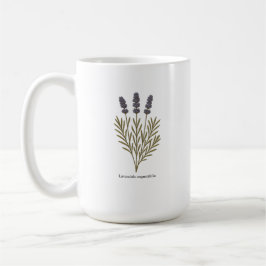 Taza De Café Ilustracion de flores de lavanda de época